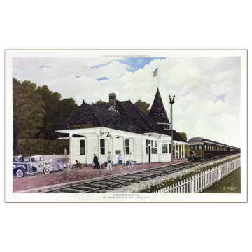 Jim Annis "Summer Morning" Train at Depot Print (signed)