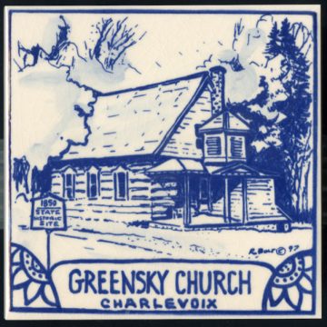 Sue Bolt Charlevoix Blue Tile – Charlevoix Landmarks