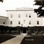 Martha Elston Baker’s father Robert built this hotel in the mid 1890s, called The Elston Hotel. He realized the need for a large downtown hotel after the railroad arrived in 1892. In March of 1915 the Elston suffered a 3:00 a. m. fire that nearly destroyed the building. Rebuilt and increased from seventy-five to ninety-two rooms in three wings, it became the Michigan Hotel, then Hallett’s Inn, then the Hoover, finally the Lakeview Inn. The building was torn down in the early 1960s to make way for Oleson’s grocery store plaza. Hallett's Inn