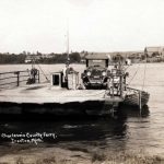 By 1922, regulations required the Ironton ferry to carry a lifeboat. Which it did . . . sort of. Instead of suspending the additional baggage on davits, the ferry dragged it alongside. Ferry in 1922