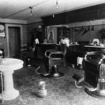 Ben Yettaw’s barbershop on Bridge Street, location unknown. Ben Yettaw’s barbershop