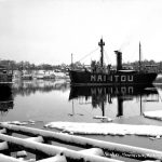 Manitou, the North Manitou Shoal Light Vessel #56 that protected boats on the Lake Michigan shipping lane off North Manitou Island near the Leelanau Peninsula south of Charlevoix, often wintered here until the island’s offshore lighthouse was constructed in 1935 and a lightship was no longer needed. Manitou